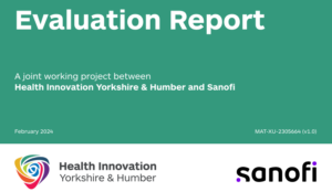 Green cover of the Sanofi and Health Innovation Yorkshire & Humber report on identifying patients at high risk of FH